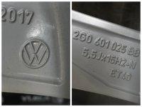 Original VW Polo 6 2G AW Alufelgen Sommerreifen 185/65 R 15 99% 2021 Continental 5,5J ET40 5x100 2G0601025BB