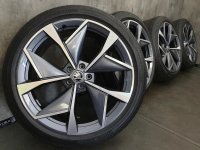 Genuine OEM Skoda Enyaq iV 80 80x Coupe RS Vision Aero Alloy Rims Summer Tyres 235/45 R 21 255/40 R 21 Seal NEW Bridgestone 2022 2023 8,5J ET40 9J ET42 5LA601025M 5LA601025AK 5x112 Anthracite
