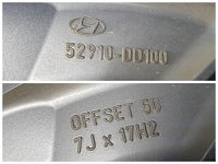 Original Hyundai Kona Alufelgen Allwetterreifen 215/55 R 17 RDKS 2021 7,3-5,1mm Hankook 7J ET50 52910-DD100 5x114,3