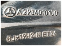 Original Mercedes EQC C293 N293 Alufelgen Winterreifen 235/55 R 19 RDKS 2021 Bridgestone 5,7mm 8J ET34 A2934010100 5x112