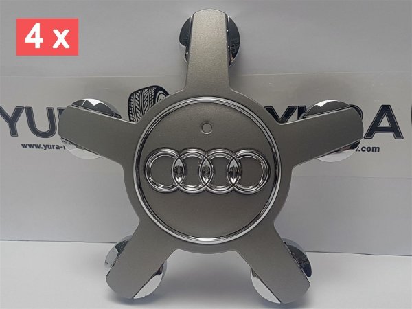 4 Stück Nabenkappen Für Audi A6 Avant C7 (2011-2018) – Schwarz Glanz/silber, Staubdicht, Einfach Zu Montieren