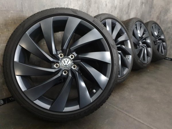 Genuine OEM VW Arteon 3G Rosario Alloy Rims Summer Tyres 245/35 R 20 TPMS Seal Pirelli 2019 8J ET40 3G8601025D 5x112 Dark Graphite Matt