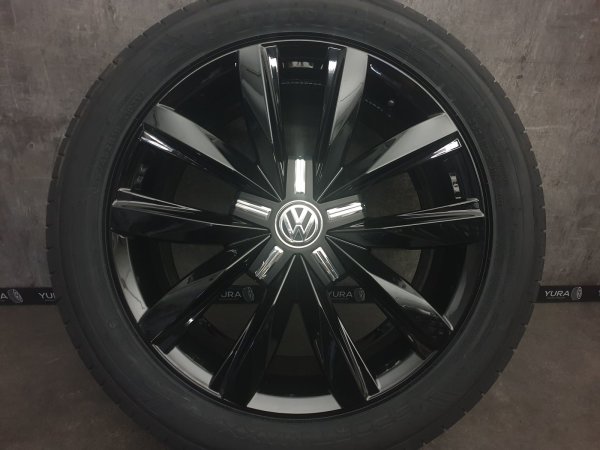 1x VW T5 T6 T6.1 7E 7H Springfield Alloy Rim Summer Tyres 255/45 R 18 NEW 2021 Dunlop 8,0J ET50 7E0601025Q Black