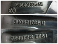 Original VW Golf 8 5H R GTI GTD Bergamo Alufelgen Sommerreifen 225/40 R 18 Bridgestone 2020 2022 7,5J ET51 5H0601025M 5x112