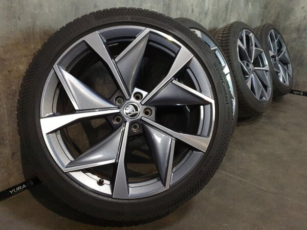 Original Skoda Enyaq iV 80 80x 85 85x RS Coupe Elroq 85 Sportline RS Vision Aero Alufelgen Winterreifen 235/45 R 21 255/40 R 21 Continental 2021 2022 8,5J ET40 9J ET42 5LA601025M 5LA601025AK 5x112 ANTHRAZIT