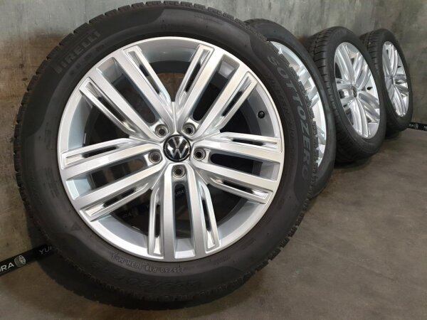 Original VW Tiguan 2 5NA Auckland Alufelgen Winterreifen 235/50 R 19 Pirelli 2023 7J ET43 5NA601025N 5x112 silber