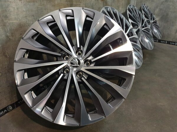 4x Original Skoda Enyaq iV 50 60 Coupe Elroq 50 60 Asterion Alufelgen 20 Zoll NEU 5LA601025BA 5LA071490D 8J ET45 5x112 ANTHRAZIT