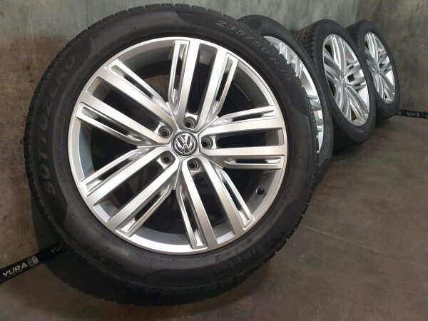 Original VW Tiguan 2 5NA Auckland Alufelgen Winterreifen 235/50 R 19 Pirelli 2019 7J ET43 5NA601025N 5x112 SILBER