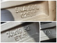 Original VW Tiguan 2 5NA Auckland Alufelgen Winterreifen 235/50 R 19 Pirelli 2019 7J ET43 5NA601025N 5x112 SILBER