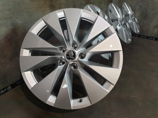 4x Original Skoda Enyaq iV 50 60 80 80x 85 85x RS Coupe Elroq 50 60 Sportline 85 Sportline RS Proteus Alufelgen 19 Zoll NEU 8J ET45 5LA071499H 5LA601025Q 5x112 SILBER
