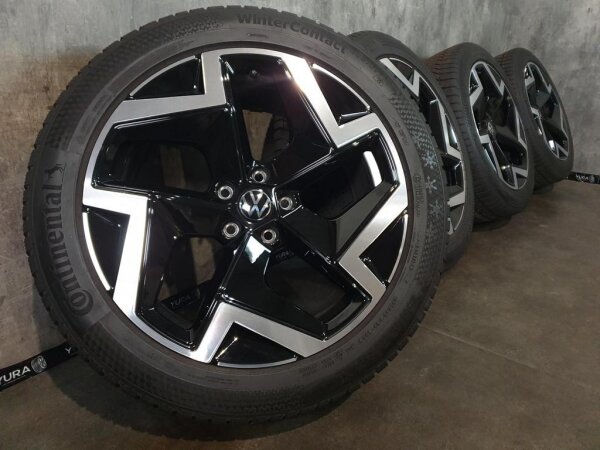 Original VW Tiguan 3 CT1 Tayron Coventry Alufelgen Winterreifen 255/45 R 19 2023 Continental 8,5J ET38 571601025E 5x112 SCHWARZ GLANZ