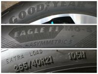 Original Mercedes EQS V297 EQE 350 450 4MATIC V295 Alufelgen Sommerreifen 265/40 R 21 RDKS Goodyear 2020 9,5J ET41,5 A2974011000 5x112