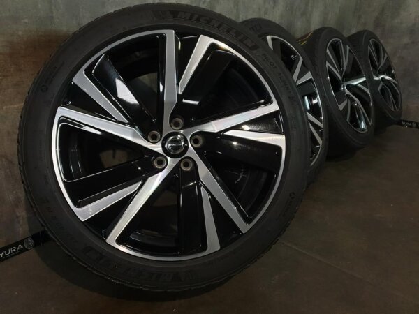 Original Volvo V90 S90 2 Typ P 5-Spoke Black Diamond Cut Alufelgen Winterreifen 255/40 R 19 Michelin 2021 8,5J ET47 32243394 5x108
