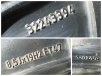 Original Volvo V90 S90 2 Typ P 5-Spoke Black Diamond Cut Alufelgen Winterreifen 255/40 R 19 Michelin 2021 8,5J ET47 32243394 5x108