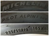 Original Volvo XC90 2 Typ 256 10-Turbinenspeichen-Design 172 Alufelgen Winterreifen 235/55 R 19 Michelin Continental 2018 2019 2022 8J ET42,5 31362276 5x108