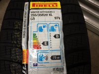 2 Pieces Pirelli Sottozero 3 Winter Tyres 255/35 R 20 97V DOT 2018 NEW 