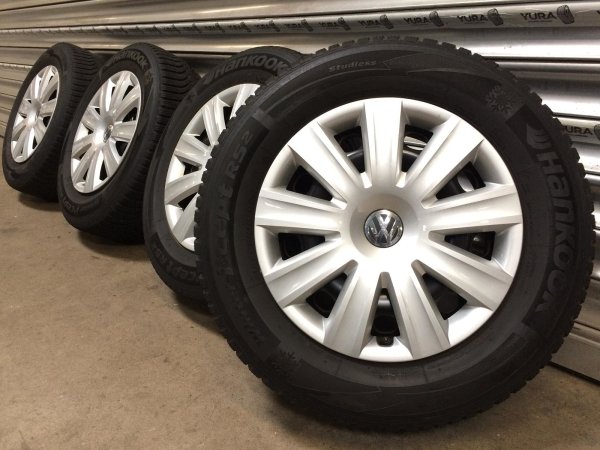 VW Tiguan 1 5N 5N0601027B Steel Rims Winter Tyres 215/65 R 16 TPMS Hankook 5,3-3,5mm 2016