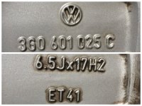VW Passat B8 3G 3G0601025C Helsinki Alufelgen Ganzjahresreifen 215/55 R 17 RDKS Seal Continental 7,7-6mm 2019
