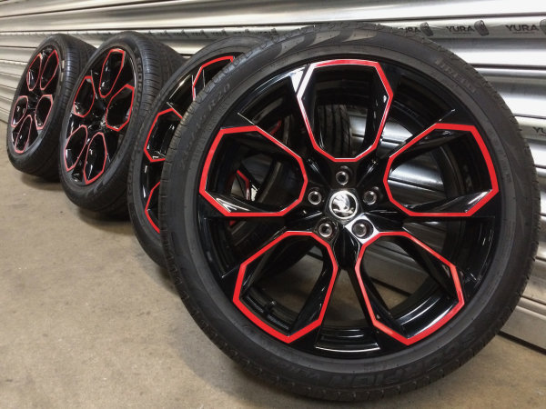 Genuine OEM Skoda Kodiaq NS7 RS Alloy Rims Xtreme Summer Tyres 235/45 R 20 Seal Pirelli NEW 2018 8Jx20H2 ET41 Black