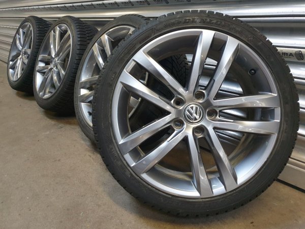 VW Golf 7 5G R GTI GTD Salvador Alloy Rims Winter Tyres 225/40 R 18 99% Dunlop 2017 7,5J 5G0601025AF ET51 5x112
