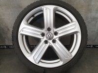 Original VW Golf 7 5G R GTI GTD Cadiz Alufelgen Winterreifen 225/40 R 18 Pirelli 2017 4,7-4,2mm 7,5J ET49 5G0601025BK SILBER