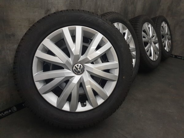 Genuine OEM VW Golf 7 5G GTI GTD Steel Rims Winter Tyres 205/55 R 16 NEW Dunlop 2018 6J ET48 5Q0601027BG 5x112 00542521