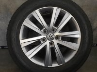 VW T5 T6 T6.1 7E 7H Cascavel Alufelgen Winterreifen 215/60 R 17C 99% Continental 2017 7J ET55 7E0601025L Silber