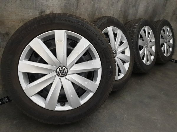VW Golf 7 5G GTI GTD Steel Rims Winter Tyres 205/55 R 16 Continental 2018 5,5-4,7mm 6J ET48 5x112 5Q0601027BG