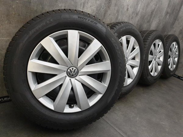 Genuine OEM VW Passat B8 3G Variant Steel Rims Winter Tyres 215/60 R 16 Pirelli 2018 2019 6,5J ET41 3Q0601027A 5x112