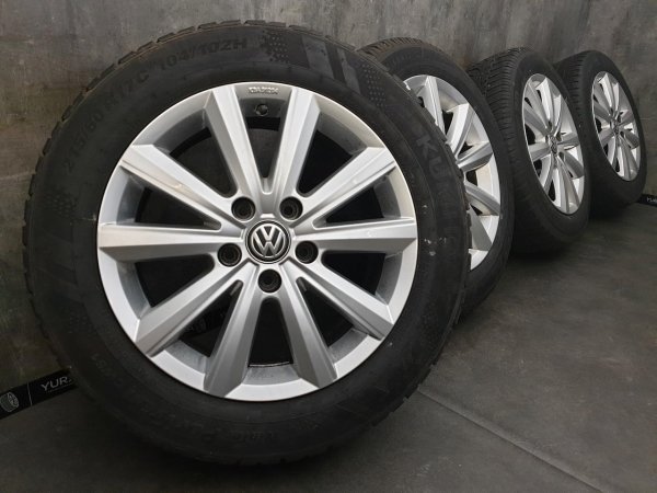 VW T5 T6 T6.1 Multivan Transporter Merano Alloy Rims Winter Tyres 215/60 R 17C Kumho Dunlop 2019 2020 5,5-2,8mm 7J ET55 7E0071497 ET56 7E0071497A 5x120