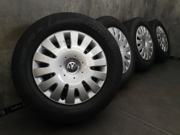VW Tiguan 1 5N Stahlfelgen Winterreifen 215/65 R 16 Dunlop 2011 4,5-3mm 6,5J ET33 7N0601027A 5x112 NAGEL IM REIFEN